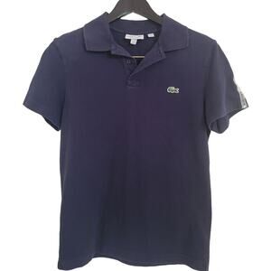 Lacoste Women's Short Sleeve Navy Blue Polo Sz S